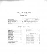 Table of Contents, Sanborn County 1912